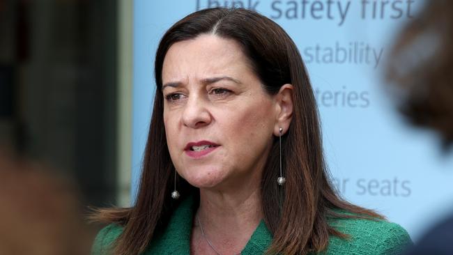 BRISBANE AUSTRALIA Thursday 5th December 2024 - Queensland Attorney-General and Minister for Justice and Integrity Deb Frecklington speaking at a press conference with the Office of Fair Trading about dangerous items. Picture David Clark