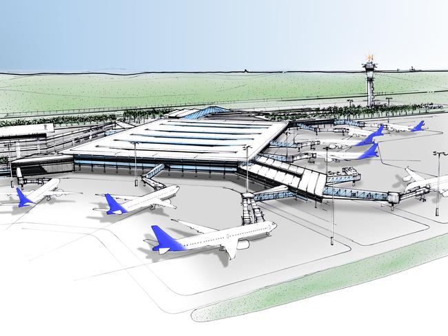 First images of Western Sydney Airport as Urban Infrastructure Minister Paul Fletcher due to launch their operations and open their Penrith office today (Monday) — three colourised mock-ups of the terminals