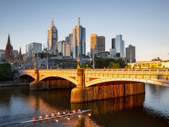 This image was captured at Melbourne, Australia at sunset moment, from where can see the whole city center in the middle. The river in picture is famous Yarra River.Escape 13 October 2024Cover StoryPhoto - iStock