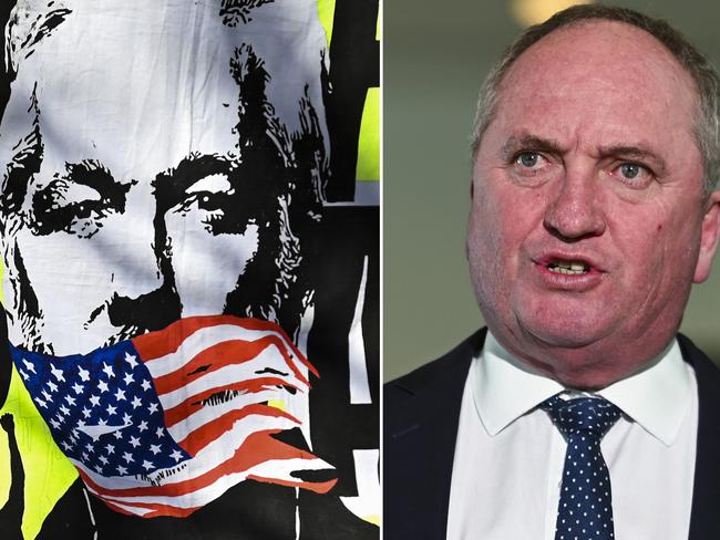 CANBERRA, AUSTRALIA, NewsWire Photos. SEPTEMBER 5, 2023: Barnaby Joyce MP, holds a press conference to secure the release of Julian Assange ahead of their trip to Washington DC this month, at Parliament House in Canberra. Picture: NCA NewsWire / Martin Ollman