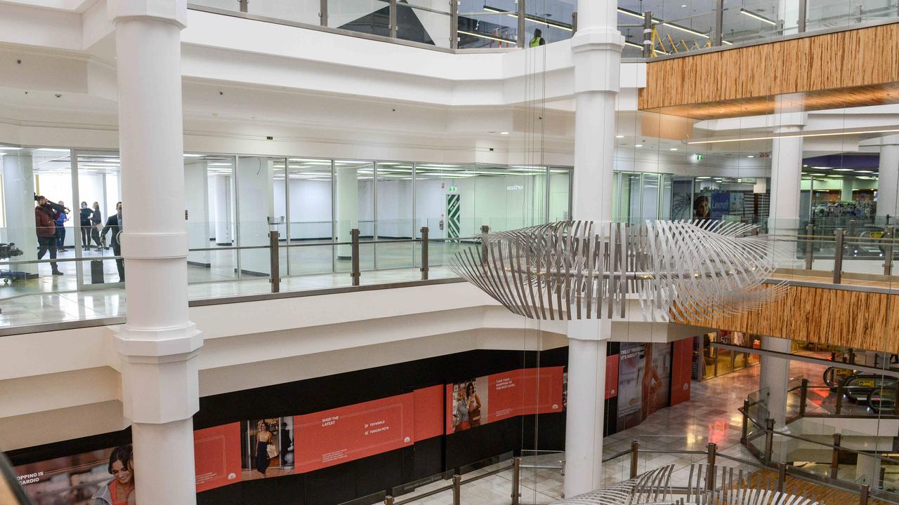 The upper floors of the Myer Centre in Rundle Mall. Picture: Brenton Edwards