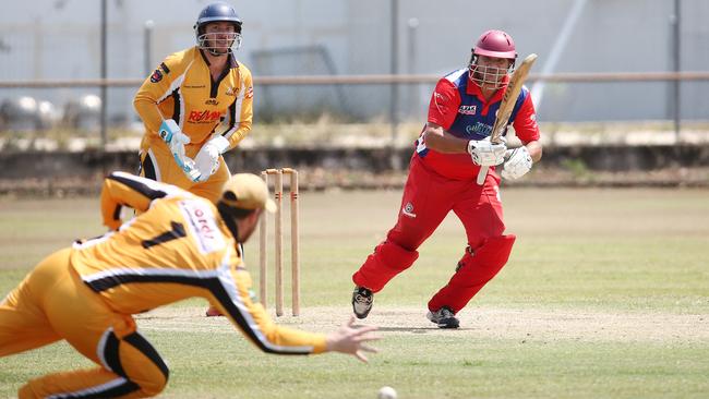 Action from the Cricket Far North match between Norths and Mulgrave, held at Griffiths Park, Manunda. Mulgrave's Barry Weare put in a strong batting performance. PICTURE: BRENDAN RADKE