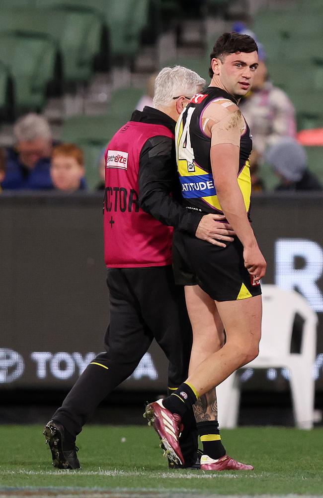 Tim Taranto is unavailable to face Port next week after entering concussion protocols. Picture: Mark Stewart