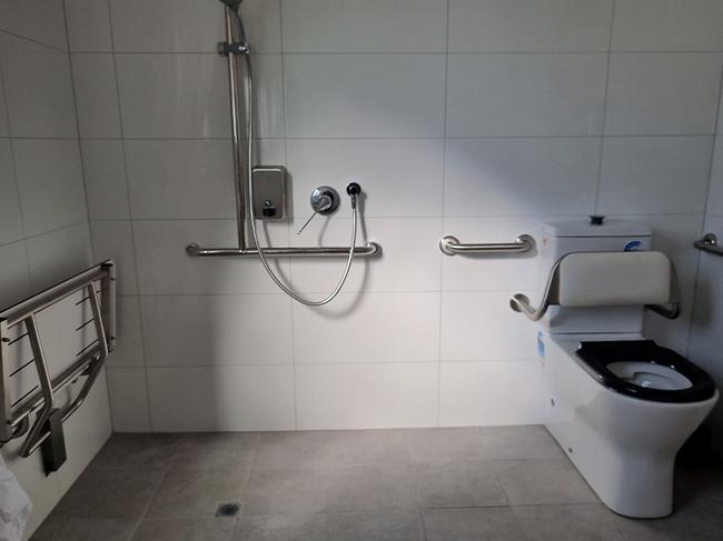 The wet room inside of Glen Lough Cabins newly established wheelchair friendly cabin. Photo: Glen Lough Cabins