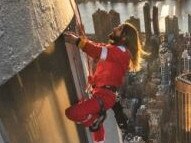 Jared Leto climbs the Empire State Building to announce 30 Seconds to Mars' world tour. Picture: Supplied