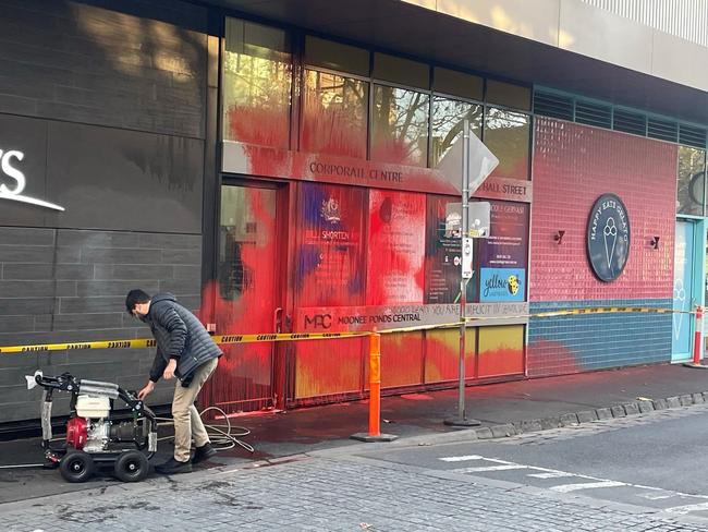 Bill Shorten’s electorate office in Moonee Ponds was targeted by vandals. Picture: Supplied