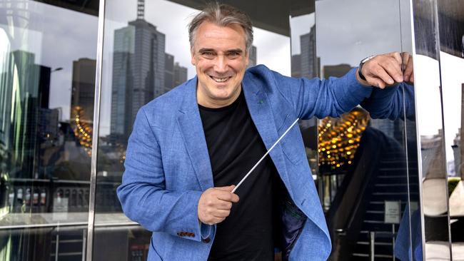 Melbourne Symphony Orchestra chief conductor Jaime Martin outside Hamer Hall in Melbourne. Picture: David Geraghty