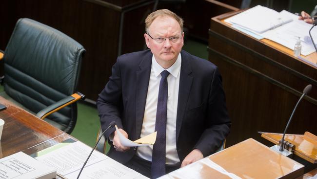 Housing Minister Roger Jaensch in parliament.