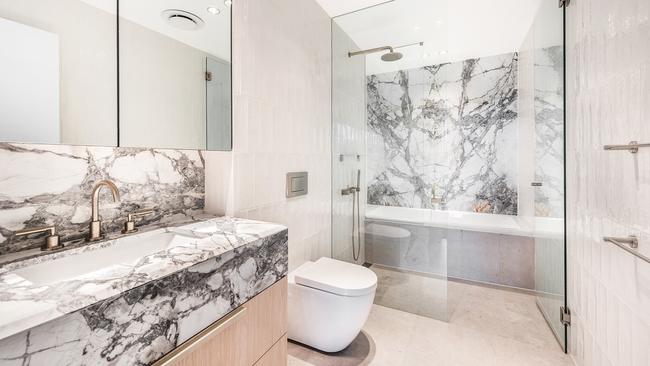 Inside the luxe bathroom.