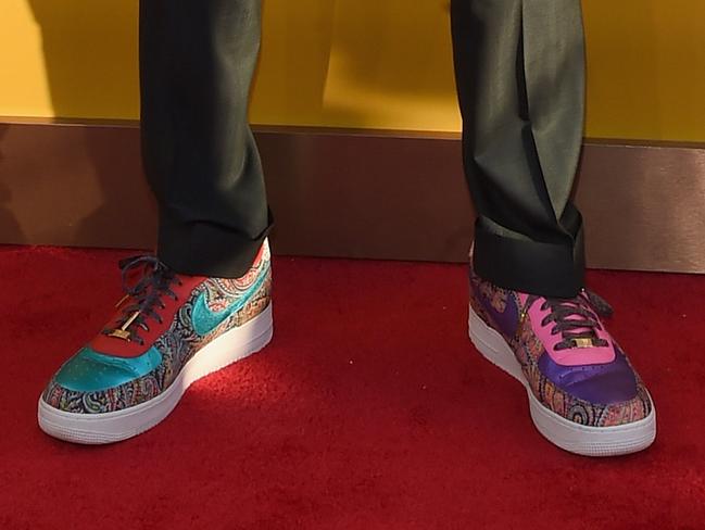 Reggie Miller’s technicolour shoes. Picture: Getty Images