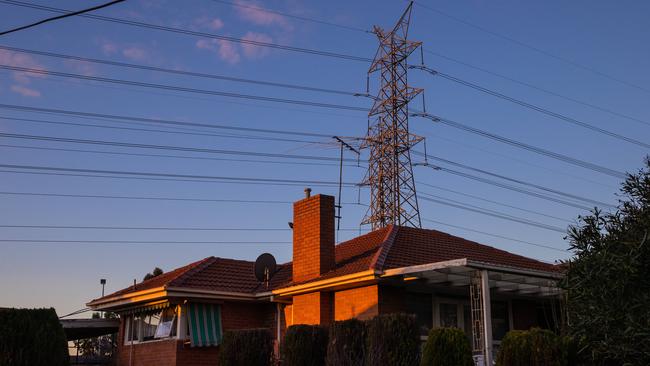 The Albanese government has staked a more than doubling of renewable energy supply by 2030 on a mammoth rollout of transmission projects to delivery more green electricity to households. Picture: Jason Edwards