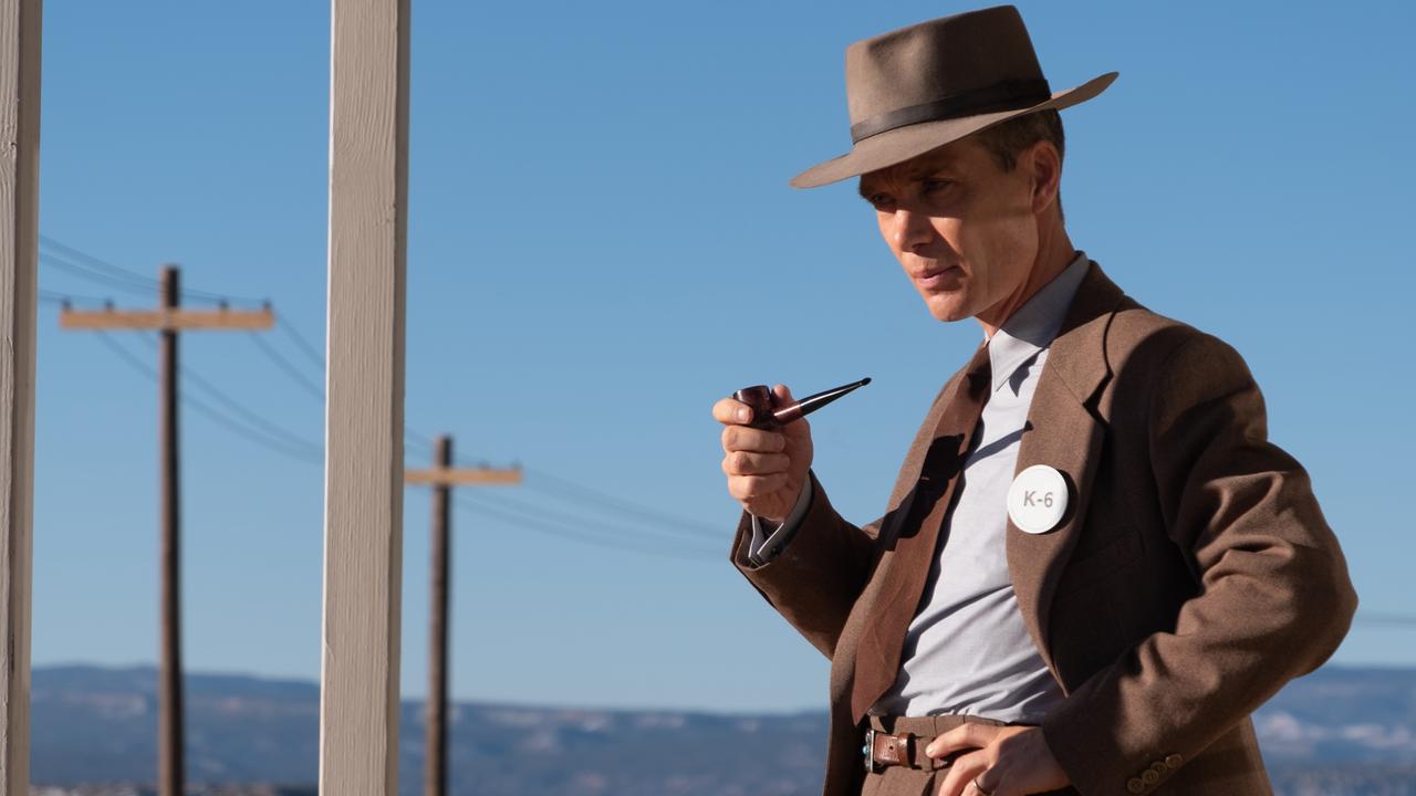 Cillian Murphy is J. Robert Oppenheimer in Oppenheimer, written, produced, and directed by Christopher Nolan.