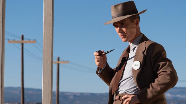 Cillian Murphy is J. Robert Oppenheimer in Oppenheimer, written, produced, and directed by Christopher Nolan.