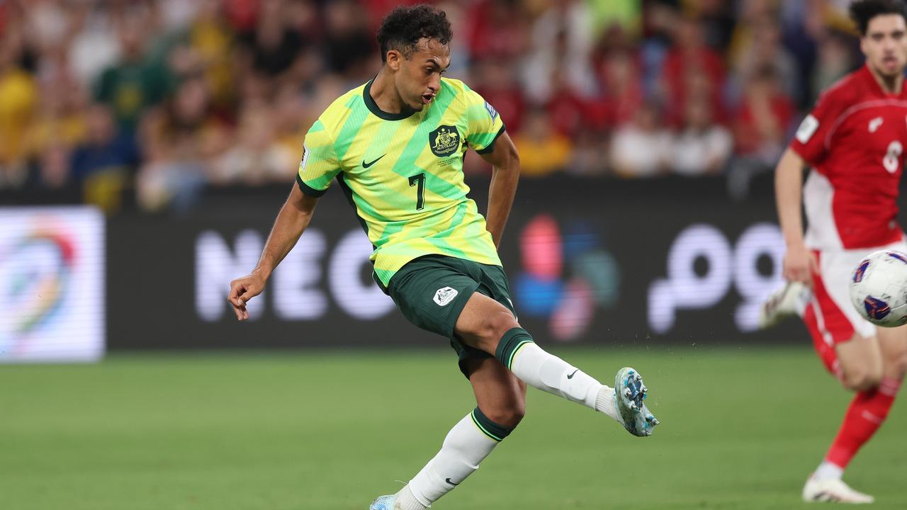 Nishan Velupillay scores the second goal. Picture: Mark Metcalfe/Getty Images