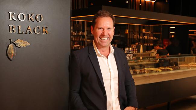 Simon Crowe, owner of Koko Black, produces deluxe Christmas hampers. Picture: Stuart McEvoy