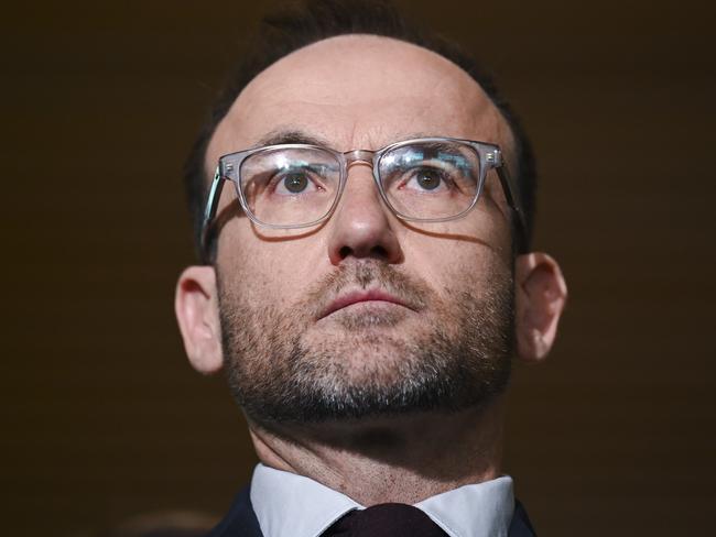 CANBERRA, Australia, NewsWire Photos. June 6, 2024: Leader of the Australian Greens Adam Bandt holds a press conference at Parliament House in Canberra. Picture: NCA NewsWire / Martin Ollman