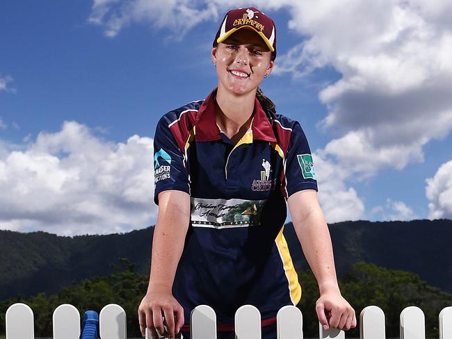 Kairi teenager Amy Hunter, 15, has been awarded the 2021 Jodie Fields young cricketer development scholarship. Picture: Brendan Radke