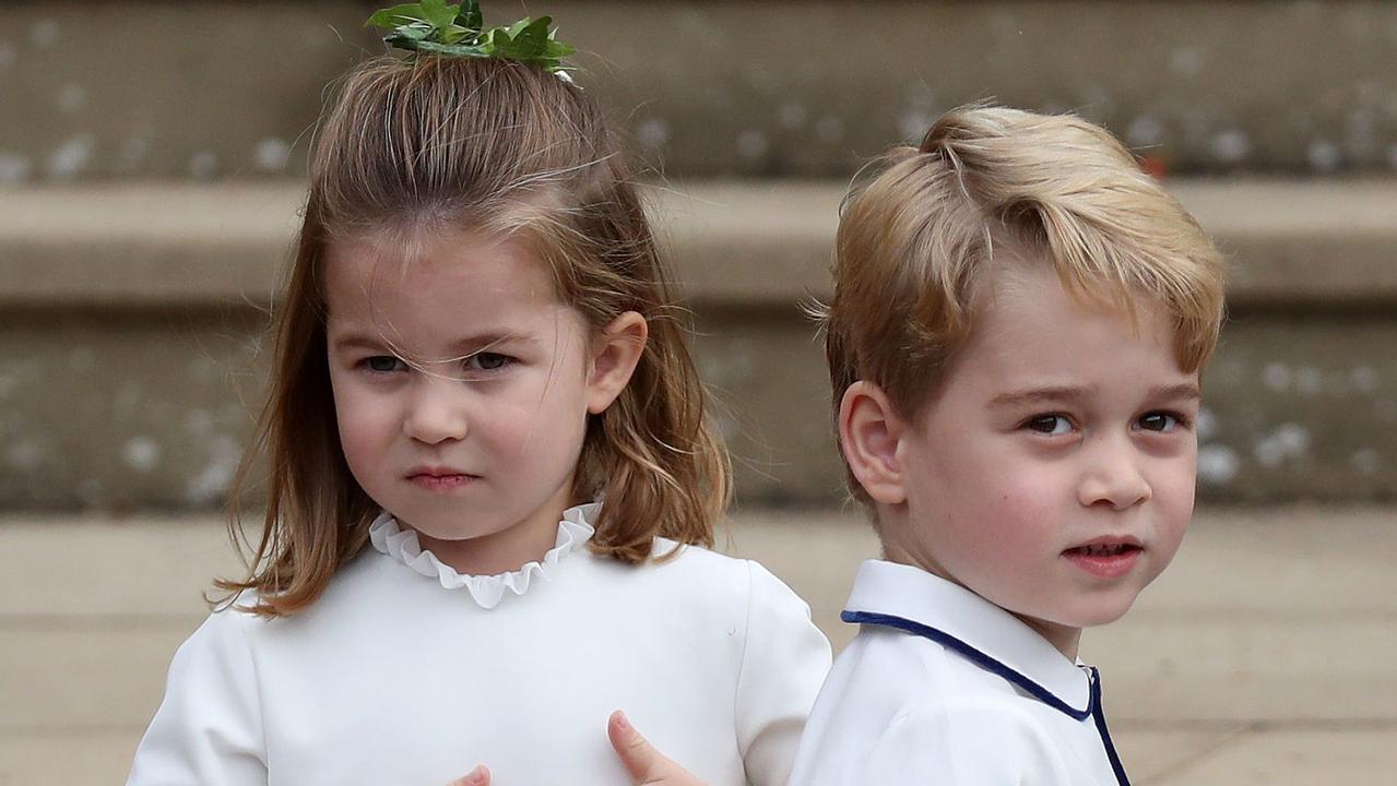 Charlotte and George featured in the bridal party. Picture: Steve Parsons/AFP