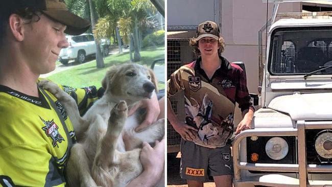 David Booth, 19, died alongside beloved dogs in tragic crash north of Charters Towers on Monday. Picture: Suppled