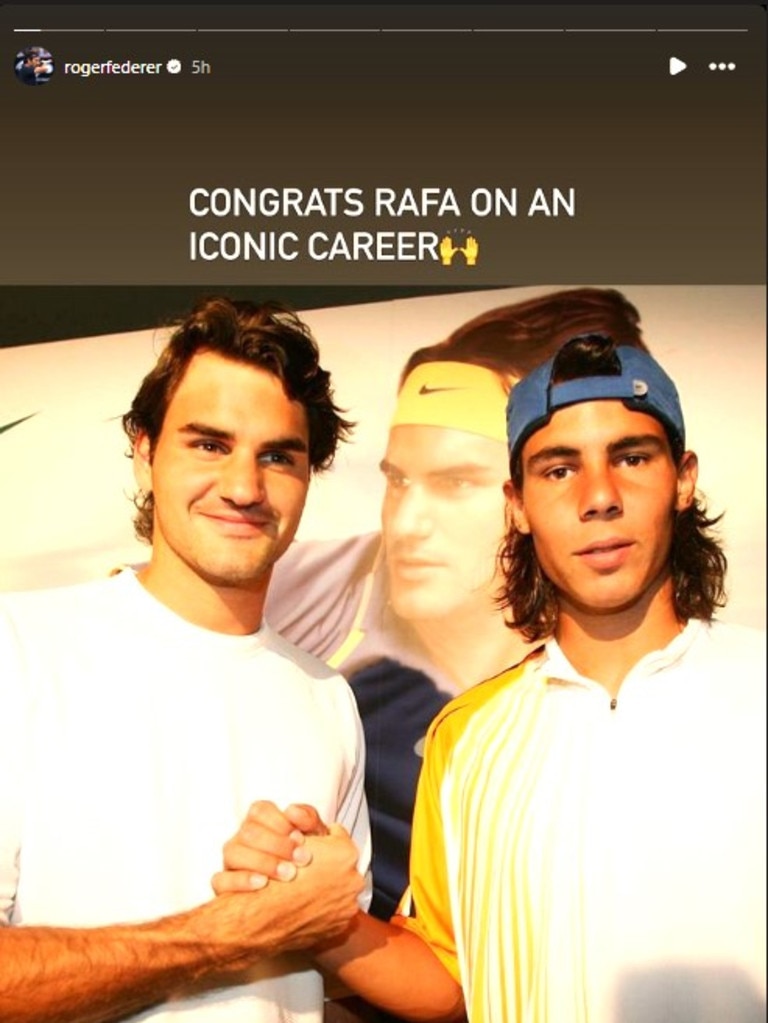 Roger Federer shared the message on Instagram.