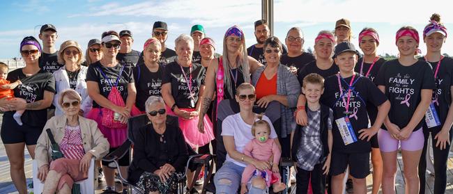Team Nicola, in support of Nicola Sammut who is fighting Stage 3 breast cancer, at the Mackay Mother's Day Classic fun run 2021. Heidi Petith