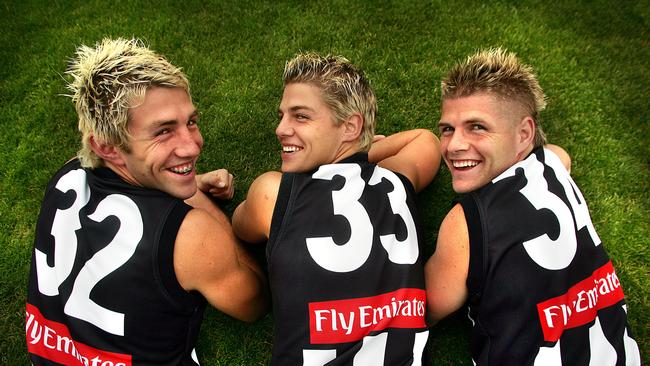 Cloke brothers Travis, Jason and Cameron when they played together at Collingwood.