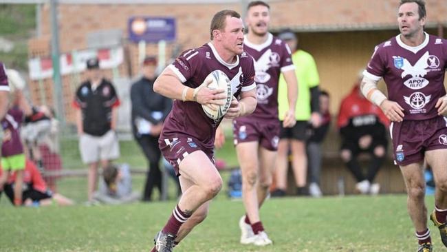 Jarryd King in his 100th game for the Albion Park Oak Flats Eagles. Picture: APOFRLFC Facebook page