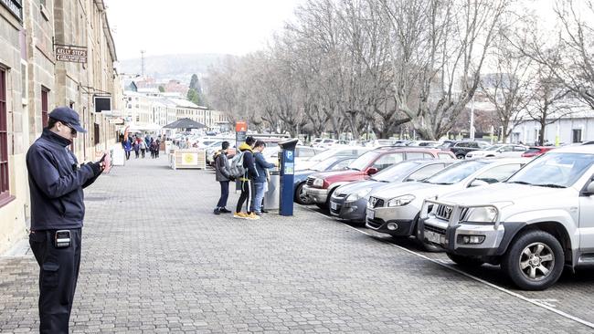 A parking officer patrols Salamanca. Picture Eddie Safarik