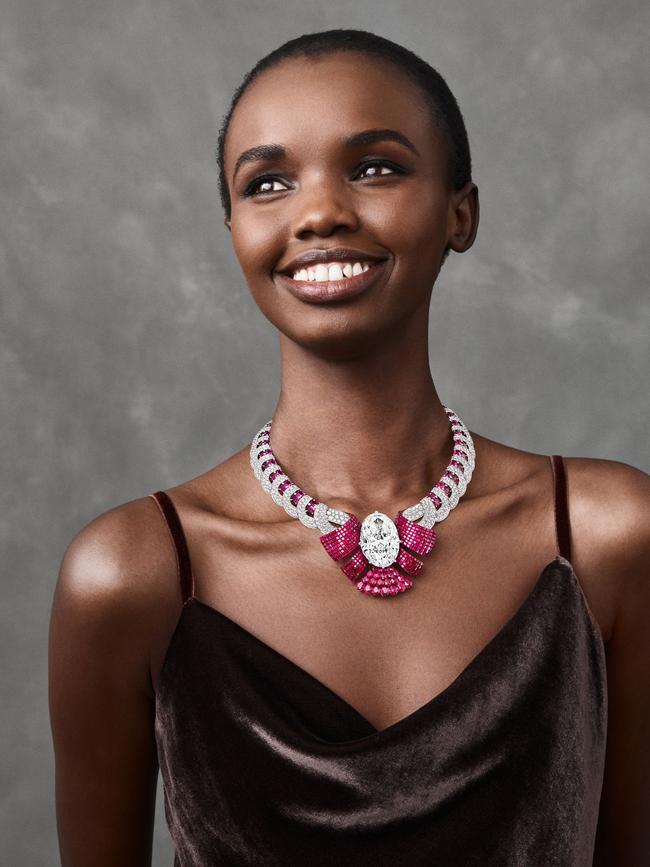 A model wears a necklace from Van Cleef & Arpels’ high jewellery collection.