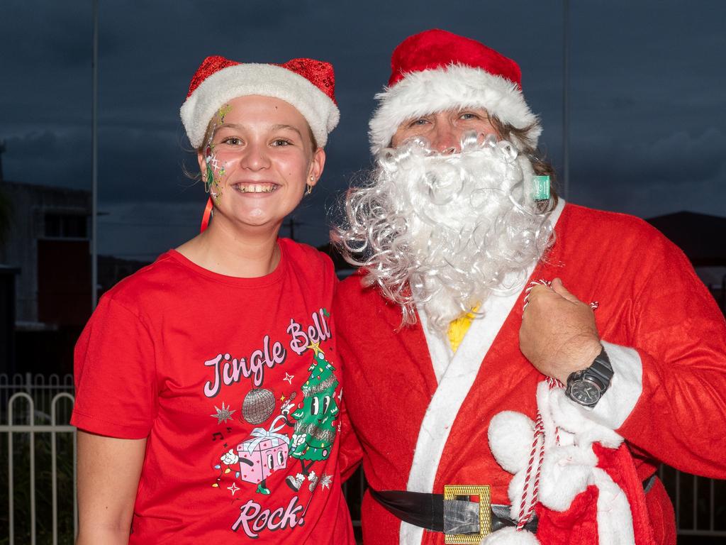 Ainslee Richardson and Santa at Christmas Carols Hosted by Sarina Surf Lifesaving Club Saturday 21 December 2024 Picture:Michaela Harlow