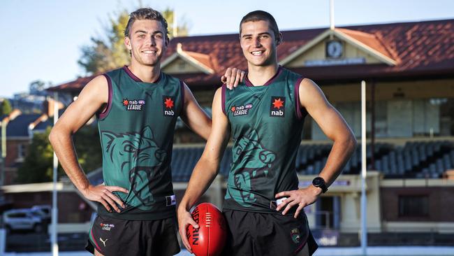 Devils U/19 Captain Sam Banks and Ollie Davis at North Hobart. Picture: Chris Kidd