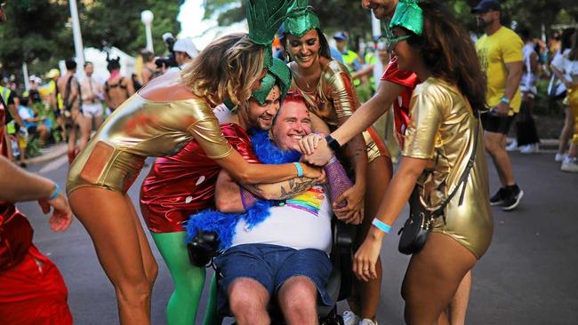 DREAM COME TRUE: Noel Cuskelly was able to attend Mardi Gras thanks to the Endeavour Foundation's Imagine What's Possible competition. Picture: STEVEN SAPHORE