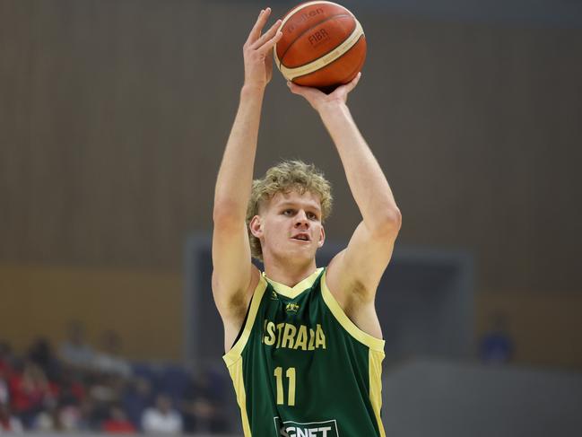 Rocco Zikarsky stands at 220cm tall and is part of the next-gen Boomers. Picture: Getty Images