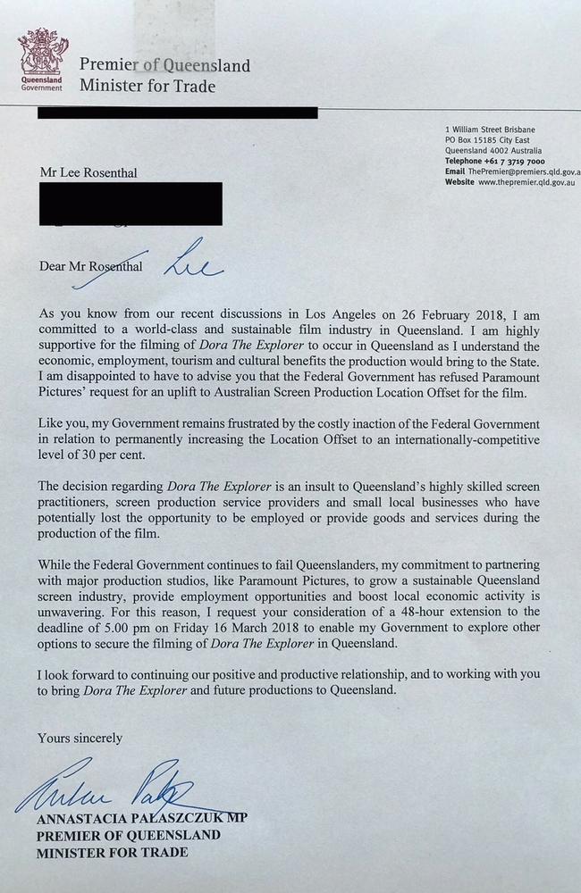 The letter written to Lee Rosenthal