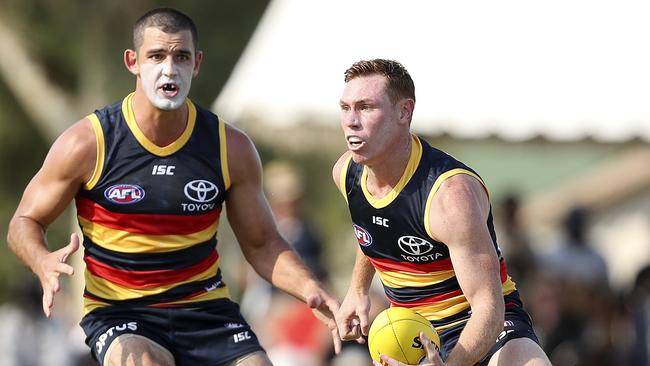 Crows Taylor Walker and Tom Lynch are great leaders in their different ways. Picture SARAH REED