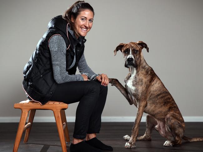 Celia Treloar spent $14,000 on treatment for her great dane Jasper after he was diagnosed with Wobbler’s Syndrome. Picture: Sam Ruttyn