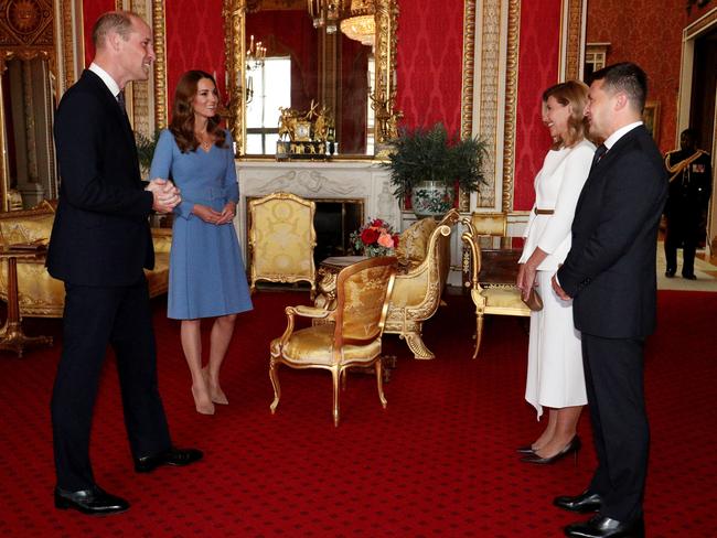 Prince William and Kate meet Ukraine's President Volodymyr Zelenskyy and his wife Olena on October 7, 2020 in London, England. Picture: Jonathan Brady/WPA/Getty Images