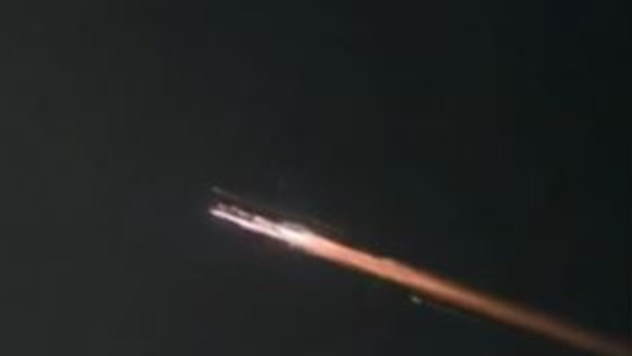 A bright fireball lit up the night sky across Melbourne early Tuesday morning (pictured) which sent social media into meltdown.