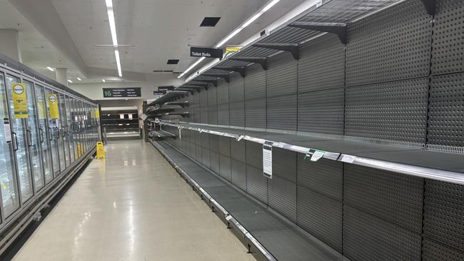 Supermarket shelves across Cairns were again left empty following yet another round of flooding near Townsville. Photo: Dylan Nicholson