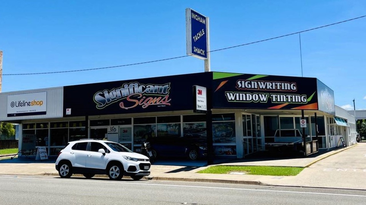 Lifeline Shop Ingham and signage-services company Significant Signs on Herbert Street, the Bruce Highway. Picture: Cameron Bates