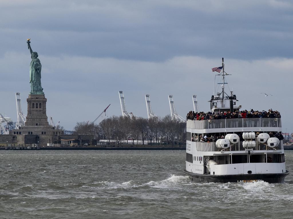 The Statue of Liberty, a National Park, remained open despite a partial government shutdown after New York Governor Andrew Cuomo made funding available. Picture: AP