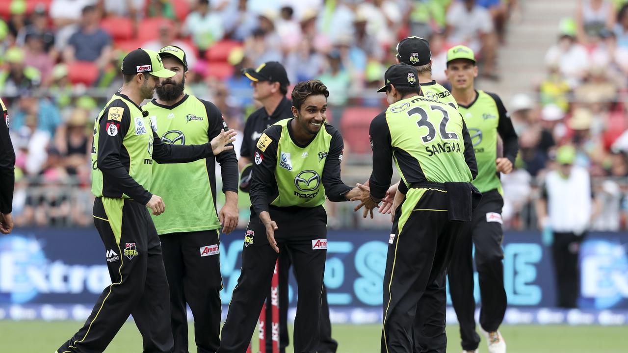 Arjun Nair celebrates taking a wicket - he’s still cheap and worth the price as a DPP