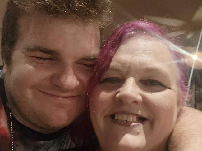 Elizabeth Burton, 59, and her fiance Cory Barefield, 27. Supplied