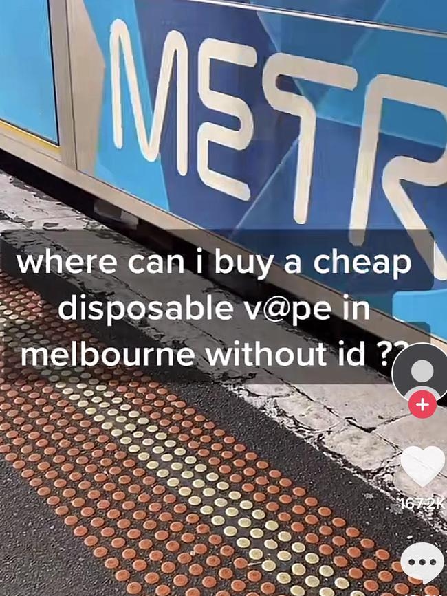 Underage students are using social media such as TikTok to hunt down vapes for sale in Melbourne.