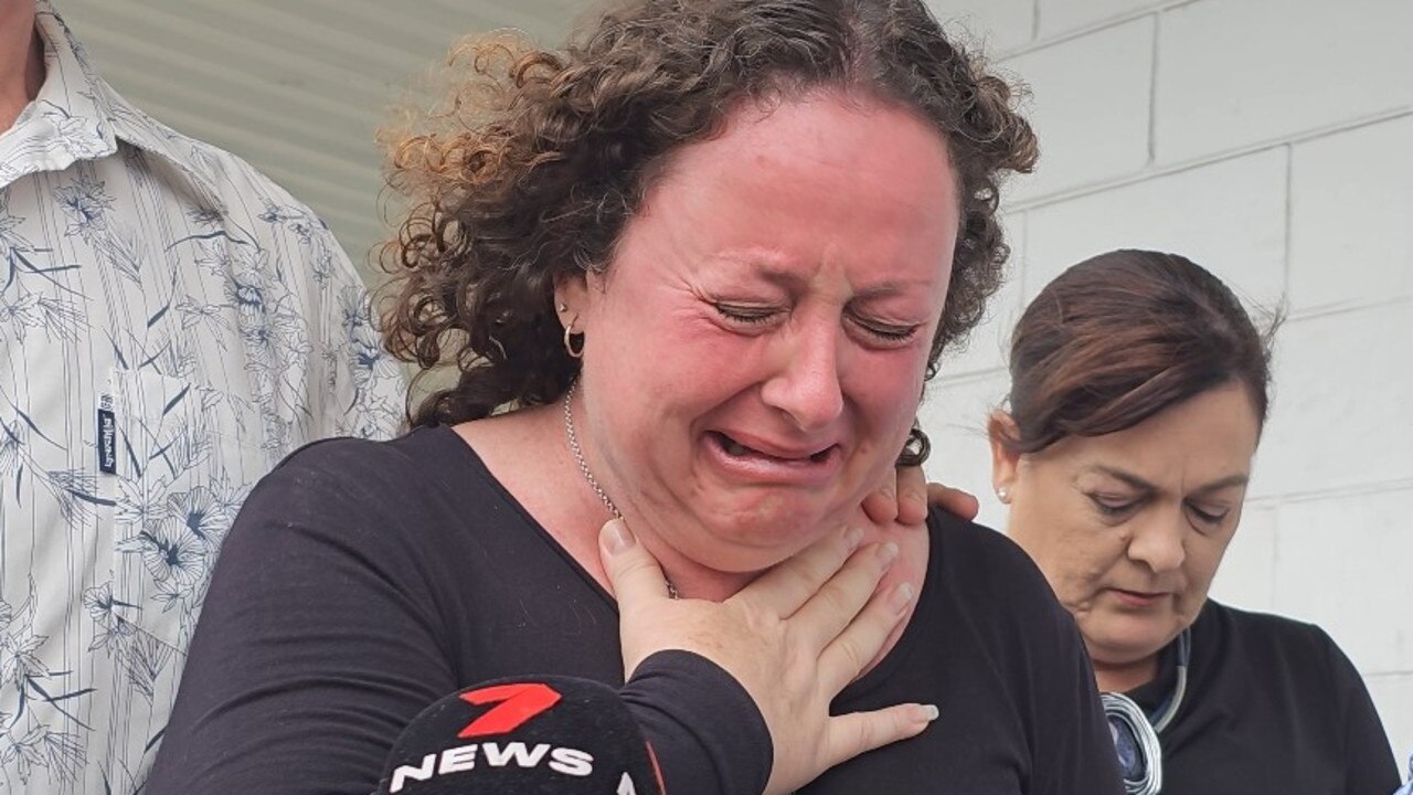 Townsville mum Melissa Young-Florence broke down in tears while talking about how she was chased and rammed by youths in a stolen car on December 7. Picture: Natasha Emeck