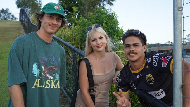 Harry Piper, Heidi Airton and Kalani Sing from the Colts at Sunshine Coast Stadium on Sunday, February 12, 2023. Picture: Katrina Lezaic