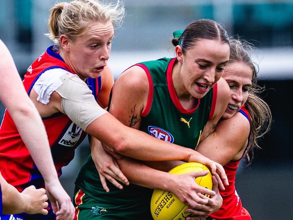 Tasmania Devils were completely dominated around the ground against Port Melbourne. Picture: Linda Higginson