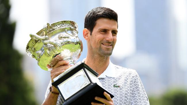 2020 Australian Open men’s singles champion Novak Djokovic. Picture: Getty Images