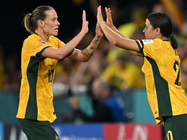 Emily van Egmond and Sam Kerr have been friends for decades. Picture: Bradley Kanaris/Getty Images