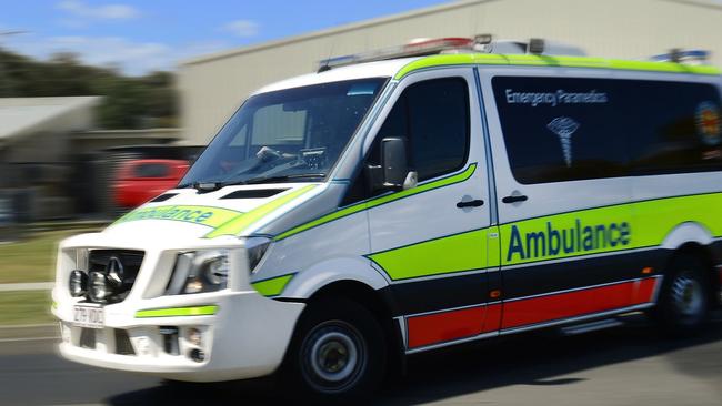 Paramedics and firefighters responded to an elderly man trapped between a car and a post in Railway Estate.